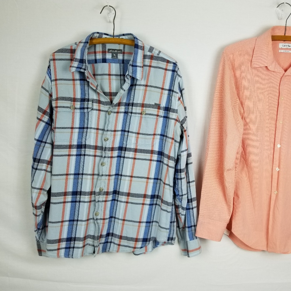 Eddie Bauer flanel button down plaid shirt